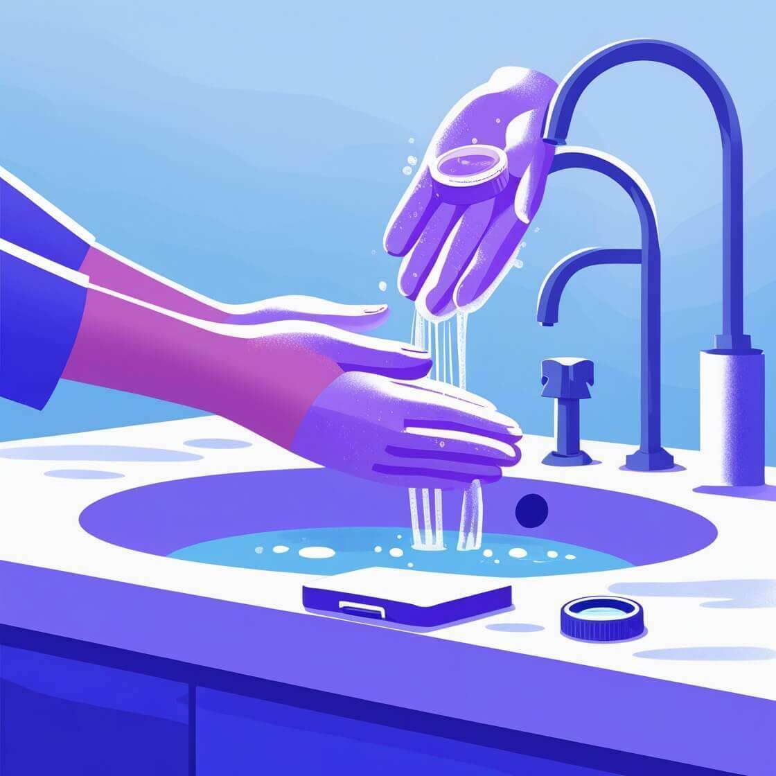 شست‌وشوی دست قبل از گذاشتن لنز