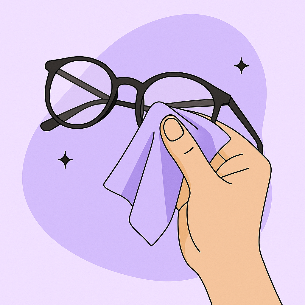 تمیز کردن صحیح عینک با دستمال میکروفایبر