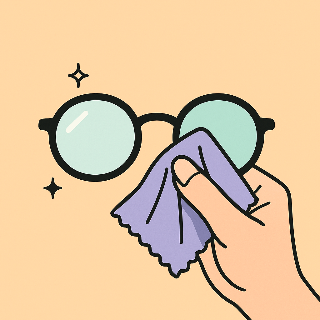 تمیز کردن عینک با دستمال میکروفایبر